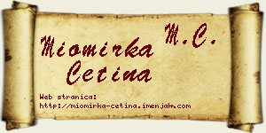 Miomirka Cetina vizit kartica
